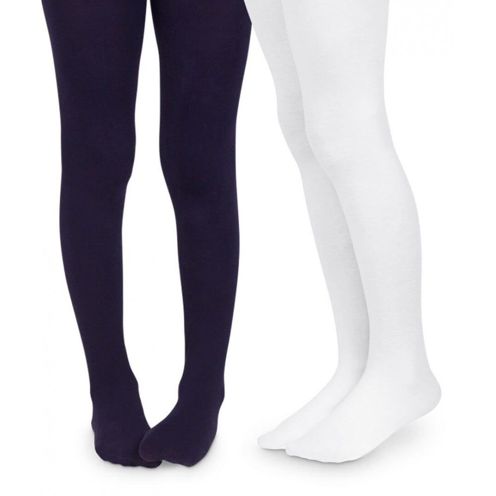Sharp Edge Girls Pantyhose Popsocks White Black 2 Pair Packs 